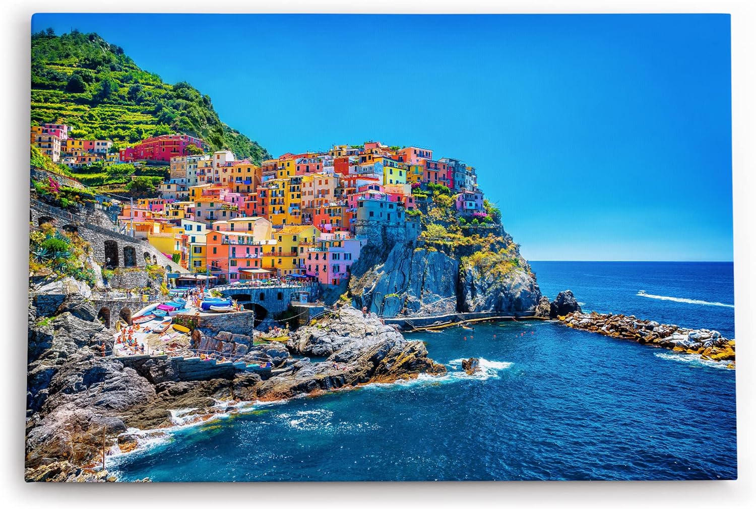 Paul Sinus Wandbild 120x80cm Cinque Terre italienischen Riviera Manarola Mittelmeer Küstendorf