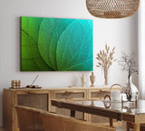 Paul Sinus Wandbild 120x80cm Pflanzenblatt grünes Blatt Nahaufnahme Dekorativ