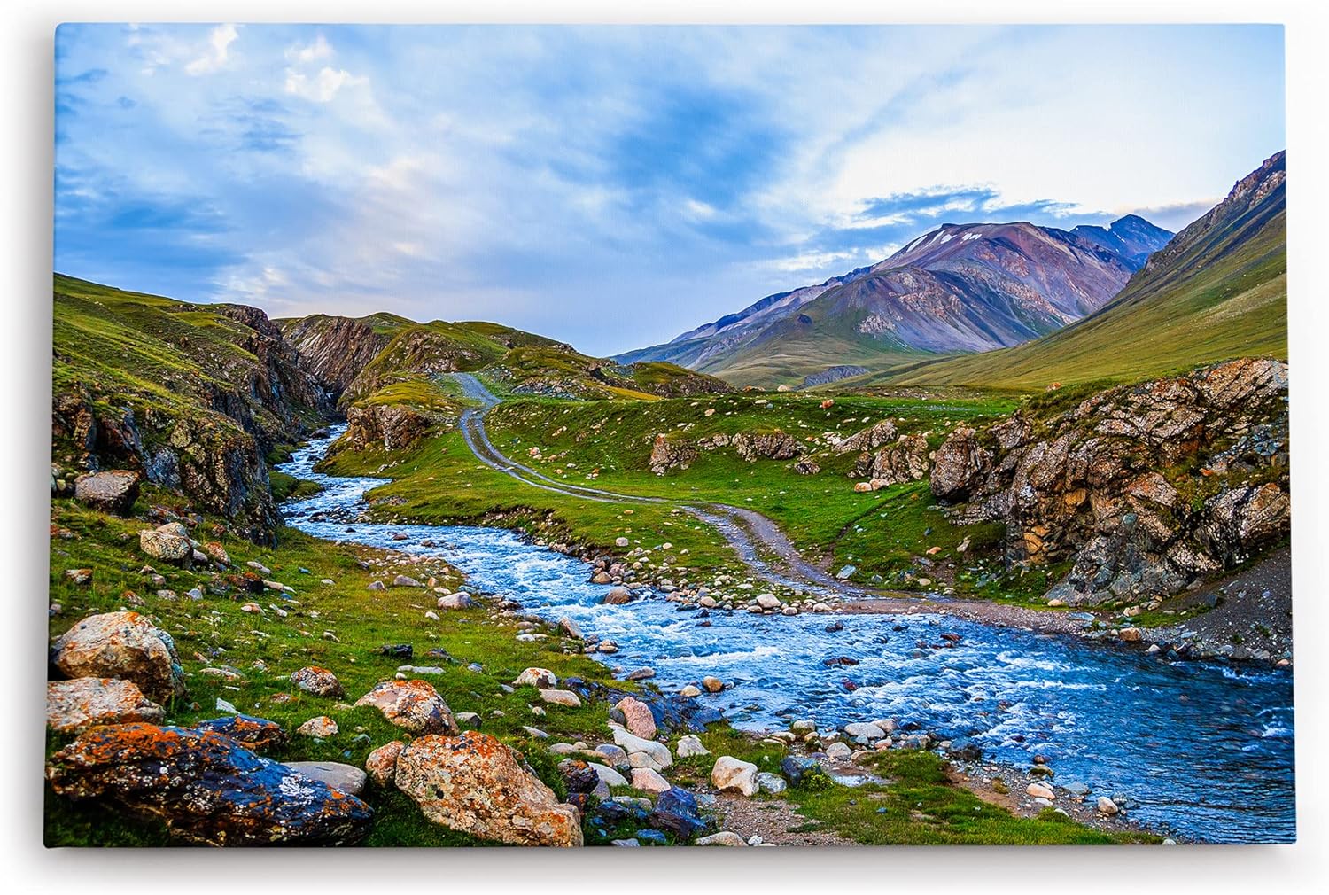 Paul Sinus Wandbild 120x80cm Bach in den Alpen Berge Berglandschaft Gebirge
