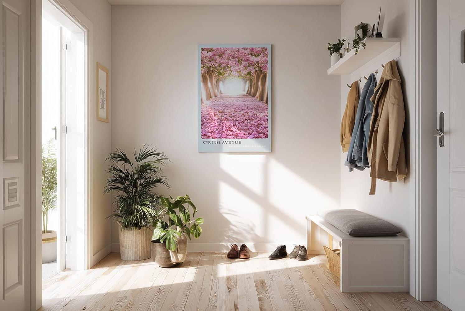 Paul Sinus Kunstdruck 40x60cm Spring Avenue blühende Kirschbaumallee mit rosafarbenem Blütenteppich im Licht