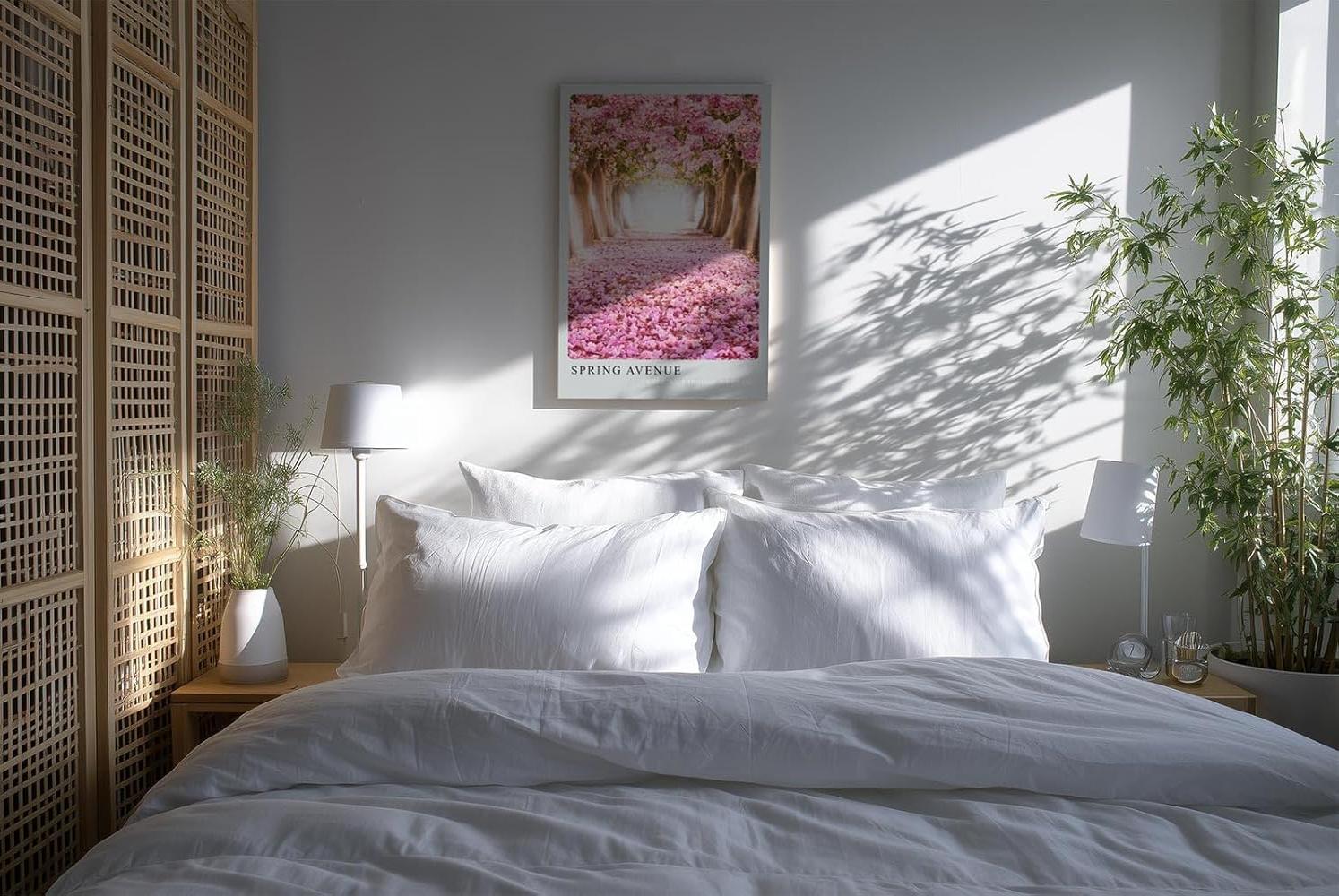 Paul Sinus Kunstdruck 40x60cm Spring Avenue blühende Kirschbaumallee mit rosafarbenem Blütenteppich im Licht