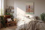 Paul Sinus Wandbild in 40x60cm A Daydream in New York – Frau auf Balkon mit Blick auf Skyline im sanften Licht, romantisches Stadtmotiv