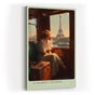Paul Sinus Wandbild in 40x60cm A Journey to Love – Frau im Zug mit Blick auf den Eiffelturm, warmes Abendlicht, romantisches Paris-Motiv im Vintage-Stil