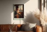 Paul Sinus Wandbild in 40x60cm A Journey to Love – Frau im Zug mit Blick auf den Eiffelturm, warmes Abendlicht, romantisches Paris-Motiv im Vintage-Stil