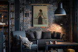 Paul Sinus Wandbild in 40x60cm A Woman in New York – Frau mit Blick auf Skyline im sanften Licht, elegantes Stadtmotiv mit nachdenklicher Stimmung
