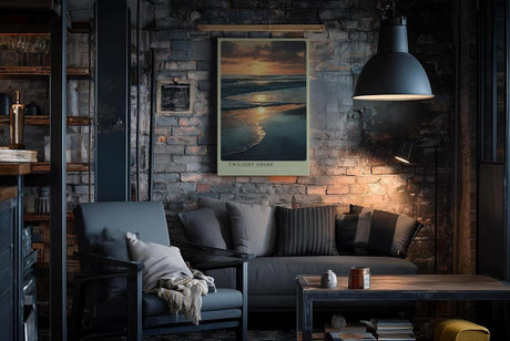 Paul Sinus Wandbild in 40x60cm Abendstimmung am Meer mit goldenen Sonnenstrahlen und dunklen Wolken