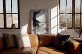 Paul Sinus Wandbild in 40x60cm Abstract Nightfall – Zeitgenössische abstrakte Kunst mit kontrastreicher Geometrie und strukturierten Flächen