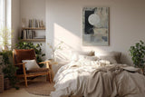 Paul Sinus Wandbild in 40x60cm Abstract Nightfall – Zeitgenössische abstrakte Kunst mit kontrastreicher Geometrie und strukturierten Flächen