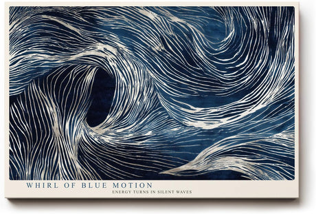 Paul Sinus Wandbild 120x80cm Abstrakte Blaue Wellen Kunst LeinWandbild 120x80cm Dynamische Linien Wanddekoration