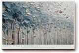 Paul Sinus Wandbild 120x80cm Abstrakte Blumen und Schmetterlinge Strukturkunst in Blau Weiss fuer Wohnzimmer Schlafzimmer und moderne Wohnräume