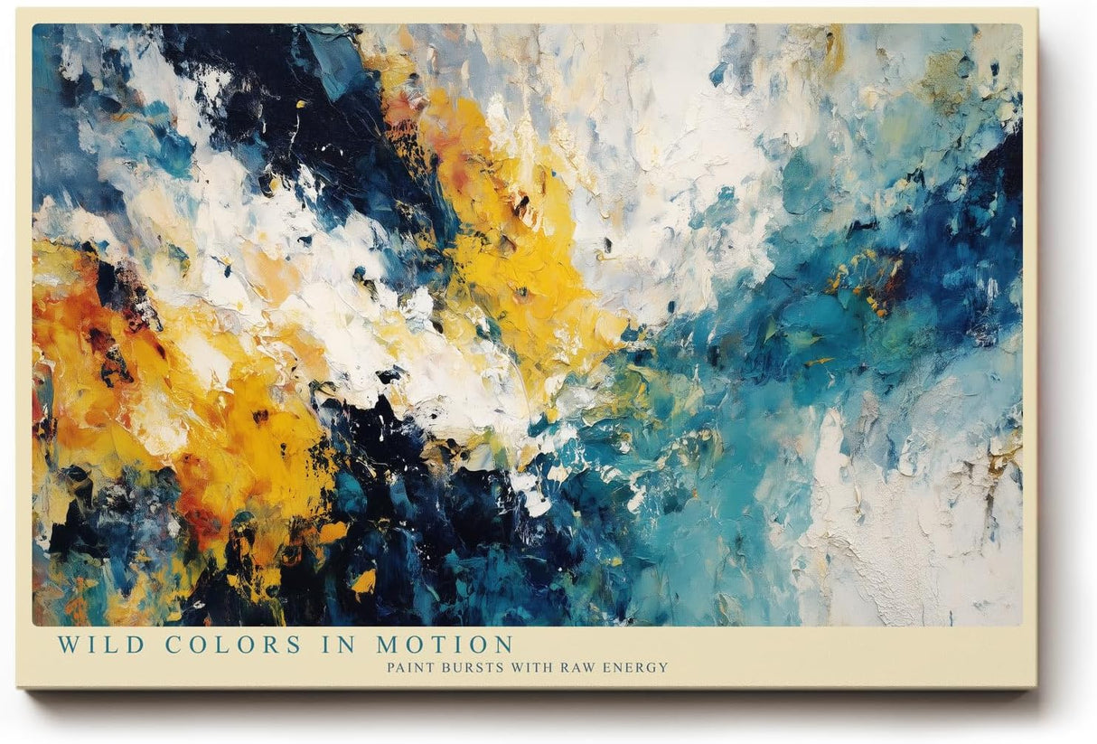 Paul Sinus Wandbild 120x80cm Abstrakte Farben in Bewegung – Dynamische moderne Kunst mit intensiver Farbenergie