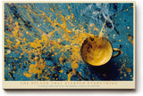Paul Sinus Wandbild 120x80cm Abstrakte Farbexplosion Gelb Blau Moderne Kunst Kreative Farbspritzer Komposition