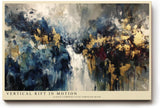 Paul Sinus Wandbild 120x80cm Abstrakte Farbexplosion Moderne Kunst Dynamische Komposition in Blau Gold und Weiss