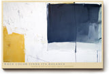 Paul Sinus Wandbild 120x80cm Abstrakte Farbkomposition mit Blau Weiss und Gelb moderne minimalistische Kunst