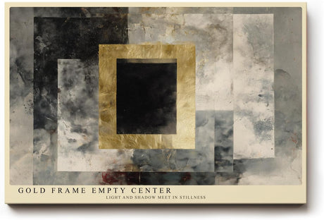 Paul Sinus Wandbild 120x80cm Abstrakte Geometrie mit Goldrahmen Moderne Kunst in Grau Gold Wanddekoration