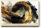 Paul Sinus Wandbild 120x80cm Abstrakte Goldene Welle Moderne Kunst in Schwarz Gold Dynamisches Design für Wohnzimmer Büro und Galerie