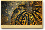 Paul Sinus Wandbild 120x80cm Abstrakte Goldpunkte Struktur Kunst in Schwarz Gold Modernes Design für Wohnzimmer Büro und Galerie