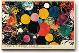 Paul Sinus Wandbild 120x80cm Abstrakte Kreise und Farben Modernes Kunstbild mit kosmischer Komposition fuer kreative Wohnräume