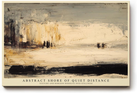 Paul Sinus Wandbild 120x80cm Abstrakte Kueste minimalistische Landschaft moderne Kunst Wanddekoration beige schwarz Wohnzimmer Schlafzimmer