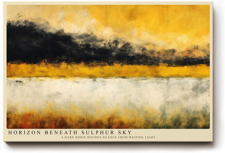 Paul Sinus Wandbild 120x80cm Abstrakte Landschaft Gelb Schwarz Moderne Kunst Horizont Komposition mit starken Kontrasten