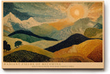 Paul Sinus Wandbild 120x80cm Abstrakte Landschaft Punktmalerei Sonne Huegellandschaft moderne Kunst Wanddekoration Wohnzimmer