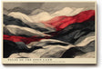 Paul Sinus Wandbild 120x80cm Abstrakte Landschaft in Schwarz Weiß und Rot Moderne Kunst für Wohnzimmer Büro und Atelier