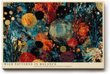 Paul Sinus Wandbild 120x80cm Abstrakte Naturformen Moderne Kunst in Blau Orange und Gold Dynamische Abstraktion fuer Wohnzimmer Büro und Kreativraeume