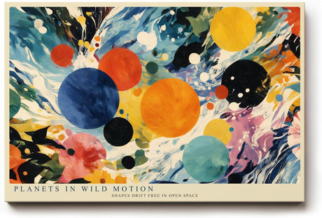 Paul Sinus Wandbild 120x80cm Abstrakte Planeten Kunst Bunte Kosmische Formen Moderne Illustration für Wohnzimmer Büro und Atelier