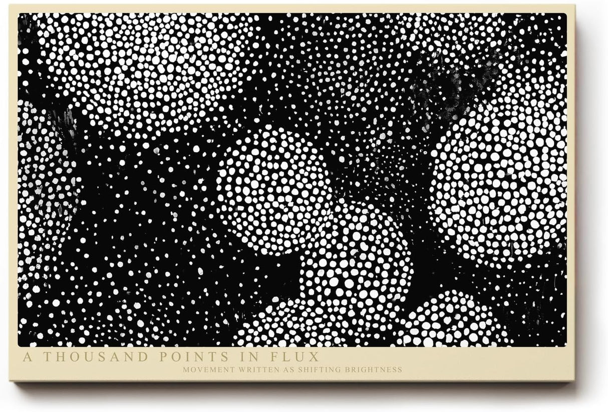 Paul Sinus Wandbild 120x80cm Abstrakte Punktkomposition Schwarz Weiss moderne grafische Kunst mit dynamischem Muster
