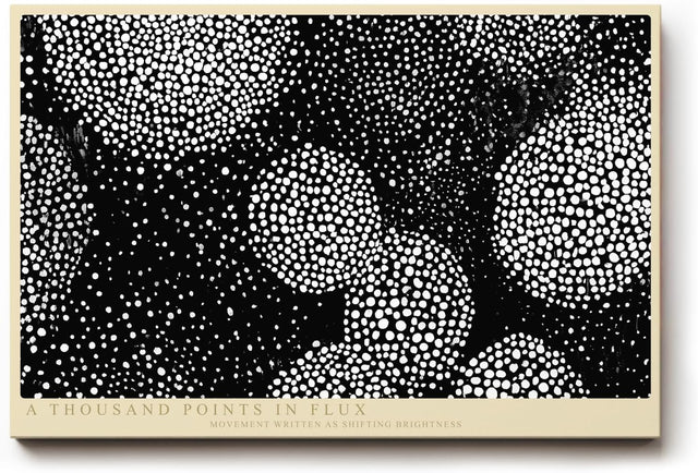 Paul Sinus Wandbild 120x80cm Abstrakte Punktkomposition Schwarz Weiss moderne grafische Kunst mit dynamischem Muster