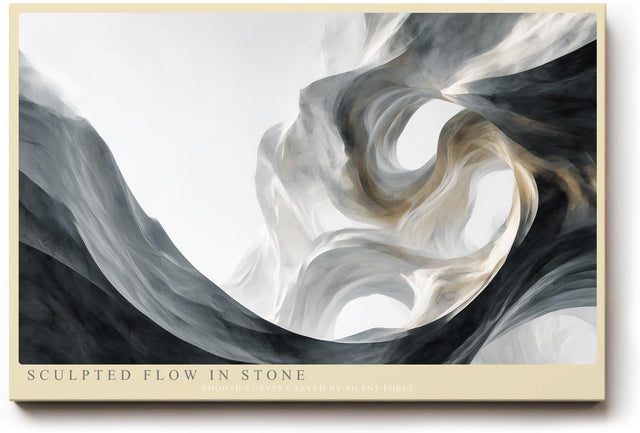 Paul Sinus Wandbild 120x80cm Abstrakte Steinform Moderne Skulpturale Kunst in Naturfarben für Wohnzimmer Büro Flur