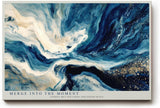 Paul Sinus Wandbild 120x80cm Abstrakte Wasserbewegung in Blau Weiss und Gold Moderne Kunst Wanddekoration Wohnzimmer