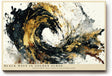 Paul Sinus Wandbild 120x80cm Abstrakte Welle Gold Schwarz moderne Kunst Wanddekoration Wohnzimmer Büro Schlafzimmer