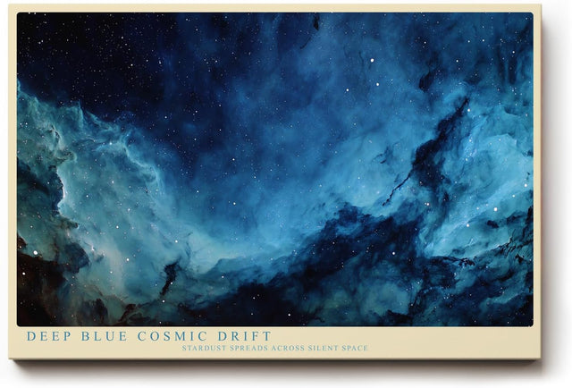 Paul Sinus Wandbild 120x80cm Abstrakter Kosmos in Blau Galaxie Nebel Moderne Weltraum Kunst für Wohnzimmer Büro Schlafzimmer
