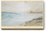 Paul Sinus Wandbild 120x80cm Abstrakter Strand und Meer Moderne Küstenmalerei in Warmen Naturtönen für Wohnzimmer Schlafzimmer