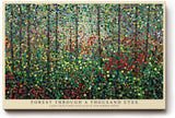 Paul Sinus Wandbild 120x80cm Abstrakter Wald Punktmalerei moderne Landschaft Kunst Wanddekoration Wohnzimmer Büro