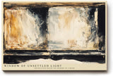 Paul Sinus Wandbild 120x80cm Abstraktes Fenster Licht und Schatten Moderne Kunst in Beige Schwarz und Gold fuer Wohnzimmer Schlafzimmer und Büro