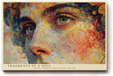 Paul Sinus Wandbild 120x80cm Abstraktes Frauenportrait Kunstmotiv Farbenreiche moderne Gesicht Illustration mit kuenstlerischer Struktur