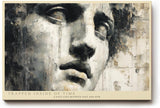 Paul Sinus Wandbild 120x80cm Abstraktes Gesicht Moderne Portrait Kunst in Beige Schwarz Wanddekoration