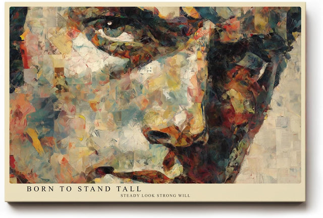 Paul Sinus Wandbild 120x80cm Abstraktes Männerporträt – Künstlerische Collage mit farbintensiver Struktur