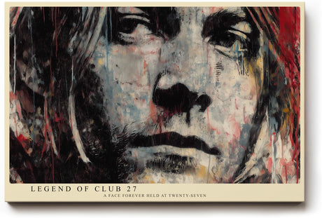 Paul Sinus Wandbild 120x80cm Abstraktes Portrait Rock Legende Moderne Kunst Gesicht in expressiver Malerei