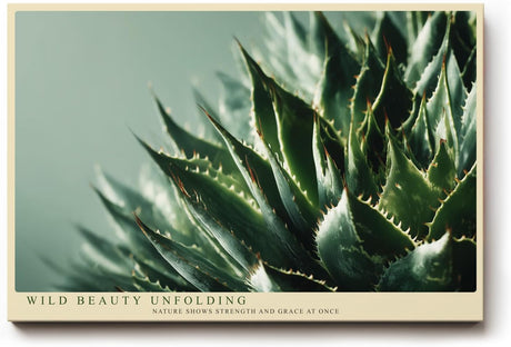 Paul Sinus Wandbild 120x80cm Agave Pflanze Makroaufnahme gruene Naturfotografie moderne botanische Kunst stilvolle Wanddekoration fuer Wohnzimmer Büro