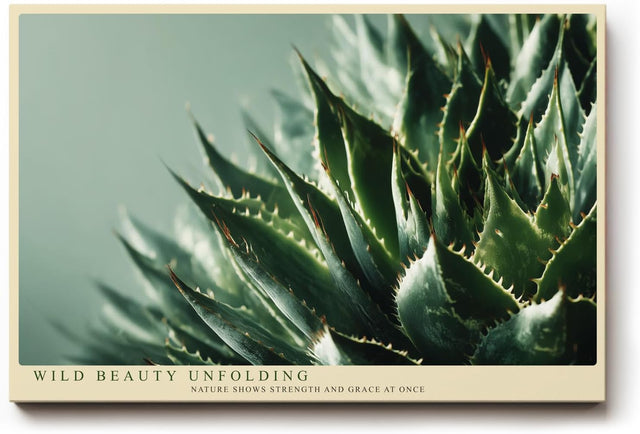 Paul Sinus Wandbild 120x80cm Agave Pflanze Makroaufnahme gruene Naturfotografie moderne botanische Kunst stilvolle Wanddekoration fuer Wohnzimmer Büro