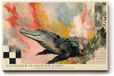 Paul Sinus Wandbild 120x80cm Alligator in Painted Light modernes Tierkunst Motiv mit Krokodil abstrakte Natur Poster für Wohnzimmer Büro
