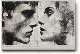 Paul Sinus Wandbild 120x80cm Almost Touching Silence Zwei Gesichter im Profil Schwarz Weiss Kunst fuer Wohnzimmer Schlafzimmer und Büro