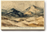 Paul Sinus Wandbild 120x80cm Alpen Landschaft Aquarell Vintage Bergkunst mit handschriftlicher Karte