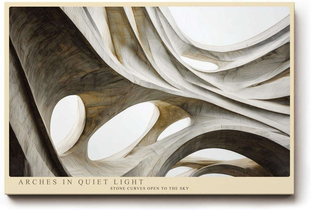 Paul Sinus Wandbild 120x80cm Arches in Quiet Light abstrakte Architektur Bögen beige moderne Kunst Poster stilvolle Wanddekoration für Wohnzimmer Büro