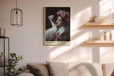 Paul Sinus Wandbild in 40x60cm Asiatische Schönheit in floraler Pracht mit Kranich in anmutiger Pose