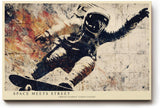 Paul Sinus Wandbild 120x80cm Astronaut Skateboard Street Art modern urban Weltraum Kunst Kunstdruck grosses Wandbild 120x80cm kreative Wanddekoration fuer Wohnzimmer Jugendzimmer Büro