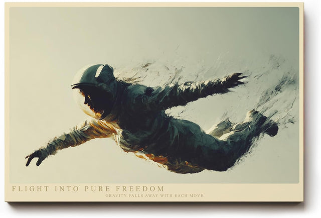 Paul Sinus Wandbild 120x80cm Astronaut im freien Flug moderne Space Kunst futuristische Weltraum Wanddekoration